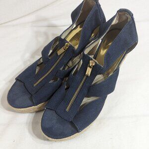 Micheal Kors Navy Blue Wedges